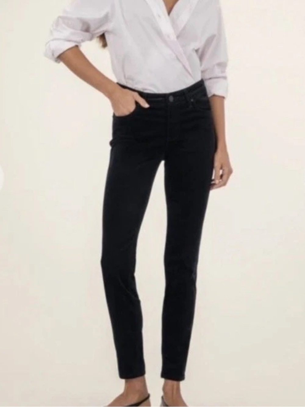 KUT from the Kloth Diana Corduroy Jeans 10 Skinny Relaxed Fit Mid Rise Navy Blue